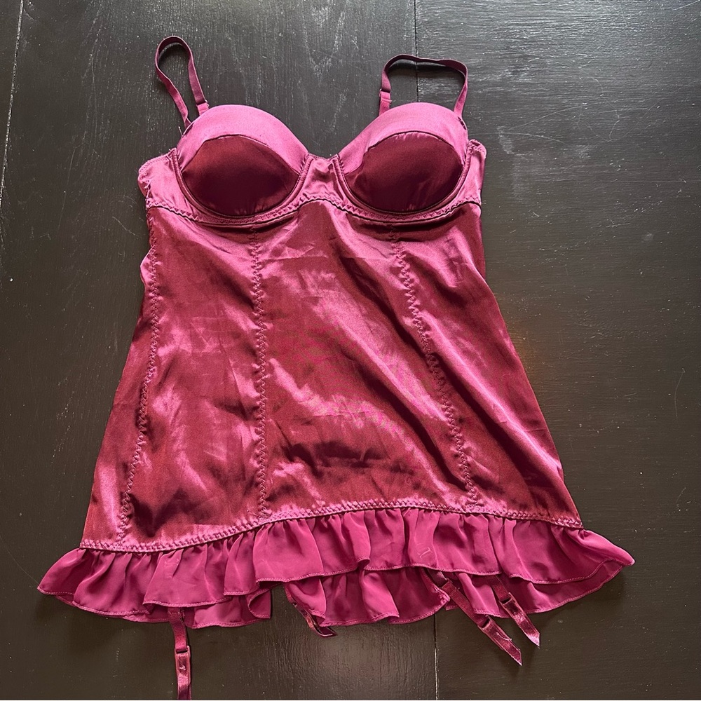 Sexy Little Thing 36C Red Maroon intimates Top Cute